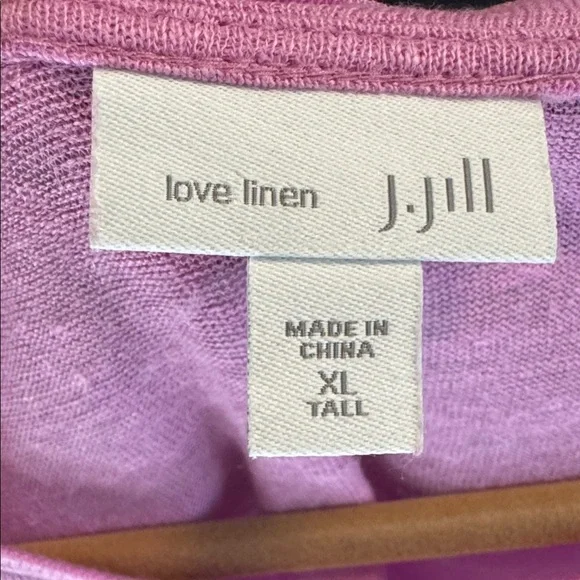 J. Jill Love Linen T Shirt Top Womens XL Pink Short Sleeve 100% Linen Lagenlook - Picture 6 of 10
